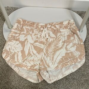 Billabong Beige and White Tropical Print Shorts